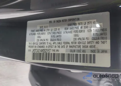 2021 Mazda Cx-9 Touring from USA, damaged, VIN JM3TCACY4M0523157